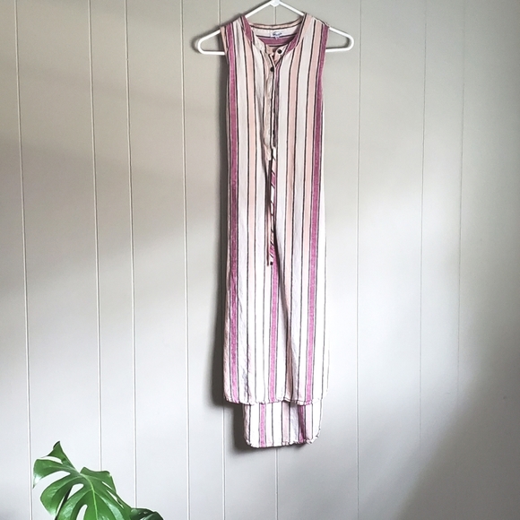 Beautiful Picnic Stripe Linen Dress - Picture 1 of 5